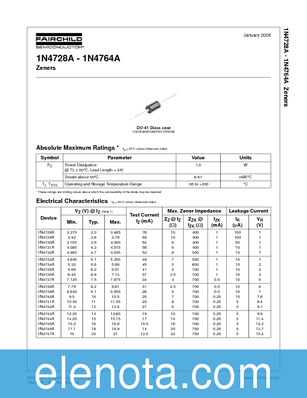 1N4756A Datasheet PDF (51 KB) Fairchild | Pobierz z Elenota.pl