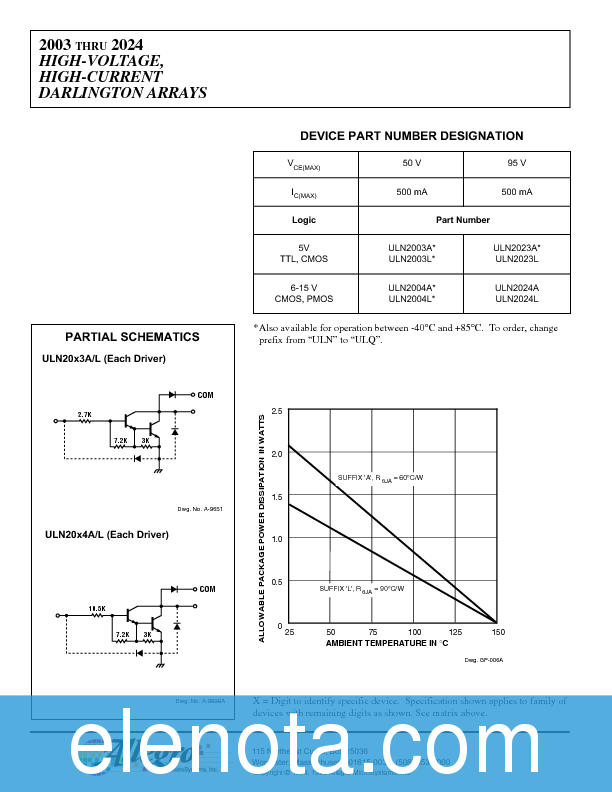 2003 Datasheet PDF (177 KB) Allegro | Pobierz z Elenota.pl