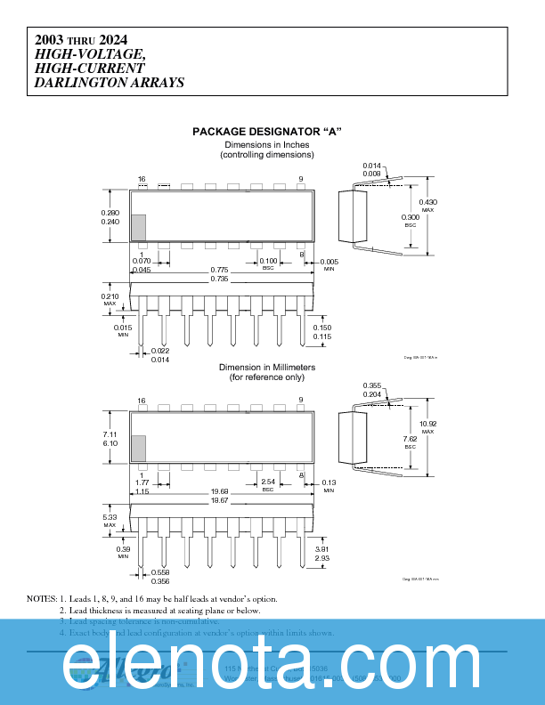 2003 Datasheet PDF (177 KB) Allegro | Pobierz z Elenota.pl