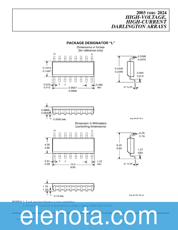 2003 Datasheet PDF (177 KB) Allegro | Pobierz z Elenota.pl