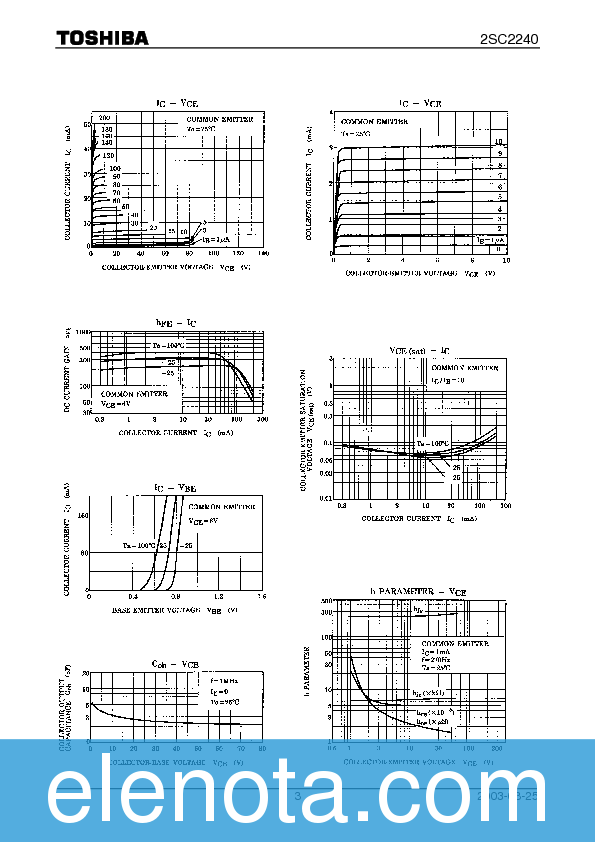 2SC2240 Datasheet PDF (165 KB) Toshiba | Pobierz z Elenota.pl