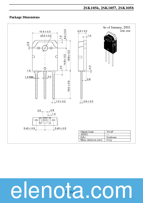 2SK1058 Datasheet PDF (38 KB) Hitachi | Pobierz z Elenota.pl