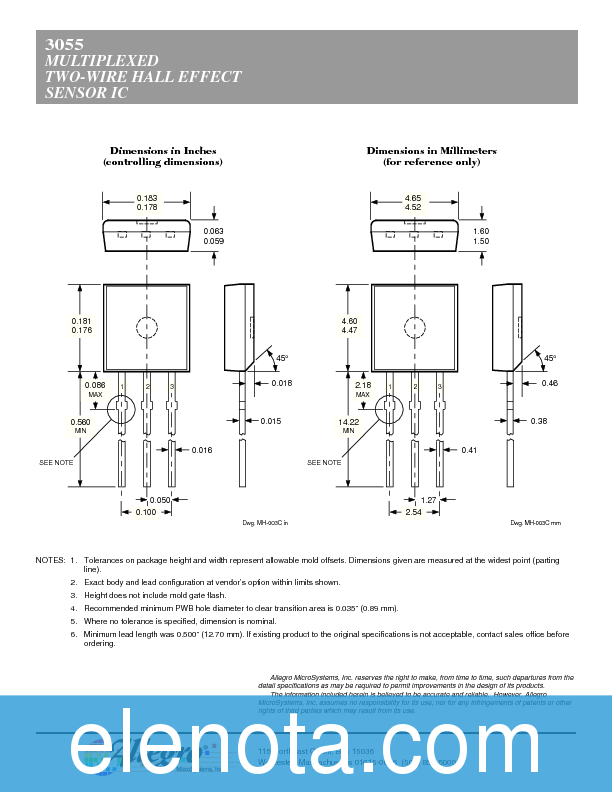 3055 Datasheet PDF (111 KB) Allegro | Pobierz z Elenota.pl