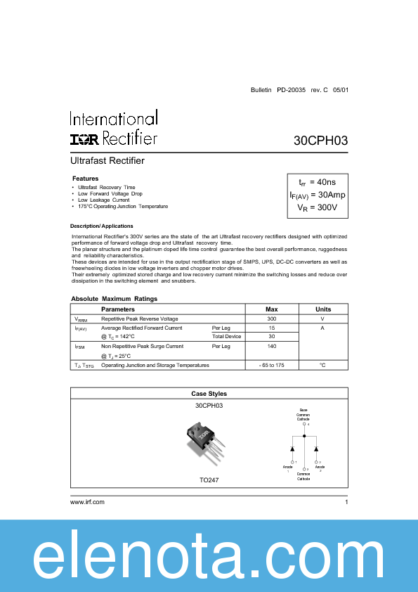 30CPH03 Datasheet PDF (153 KB) International Rectifier | Pobierz z ...