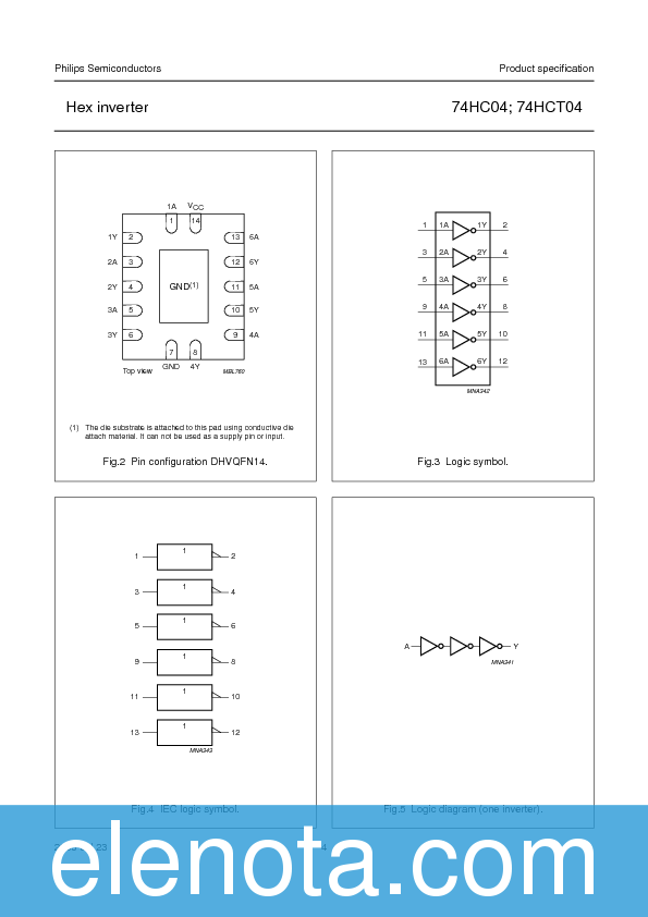 74HC04 Datasheet PDF (109 KB) Philips | Pobierz z Elenota.pl