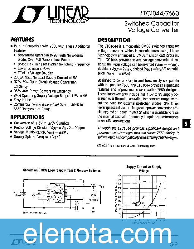 7660 Datasheet PDF (730 KB) Linear Technology | Pobierz z Elenota.pl