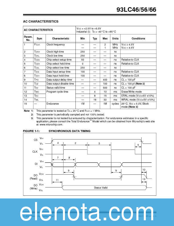 93LC46 Datasheet PDF (224 KB) Microchip | Pobierz z Elenota.pl