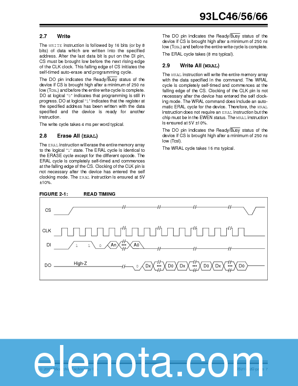 93LC46 Datasheet PDF (224 KB) Microchip | Pobierz z Elenota.pl