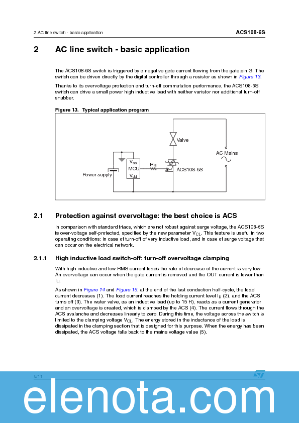 ACS108-6S Datasheet PDF (129 KB) STMicroelectronics | Pobierz z Elenota.pl