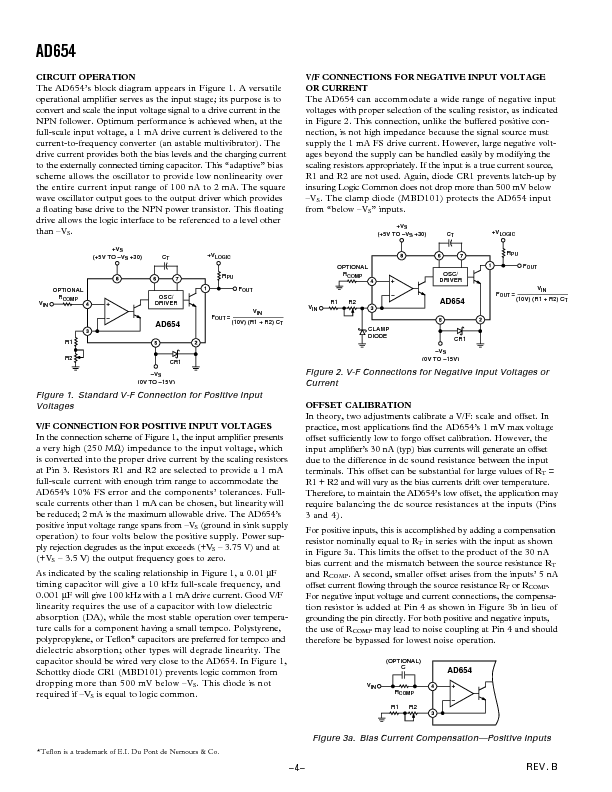 AD654 Datasheet PDF (181 KB) Analog Devices | Pobierz z Elenota.pl