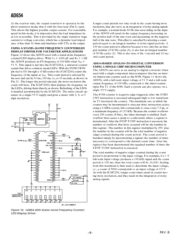 AD654 Datasheet PDF (181 KB) Analog Devices | Pobierz z Elenota.pl