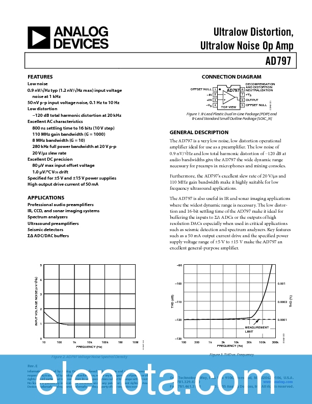 AD797 Datasheet PDF (596 KB) Analog Devices | Pobierz z Elenota.pl