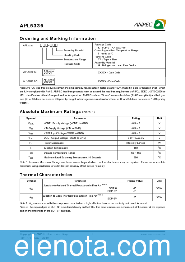 APL5336 Datasheet PDF (536 KB) ANPEC | Pobierz z Elenota.pl