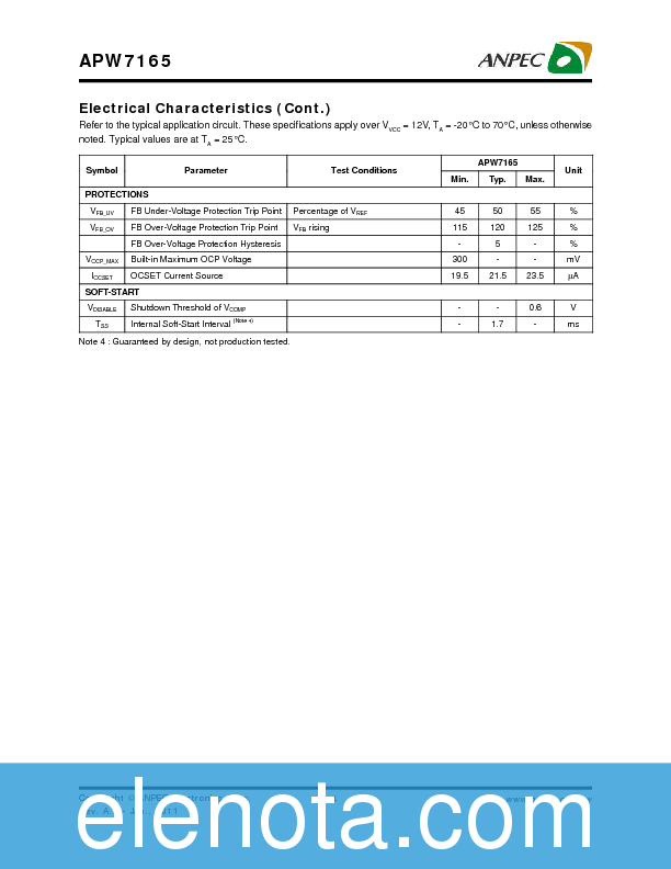 APW7165 Datasheet PDF (408 KB) ANPEC | Pobierz z Elenota.pl