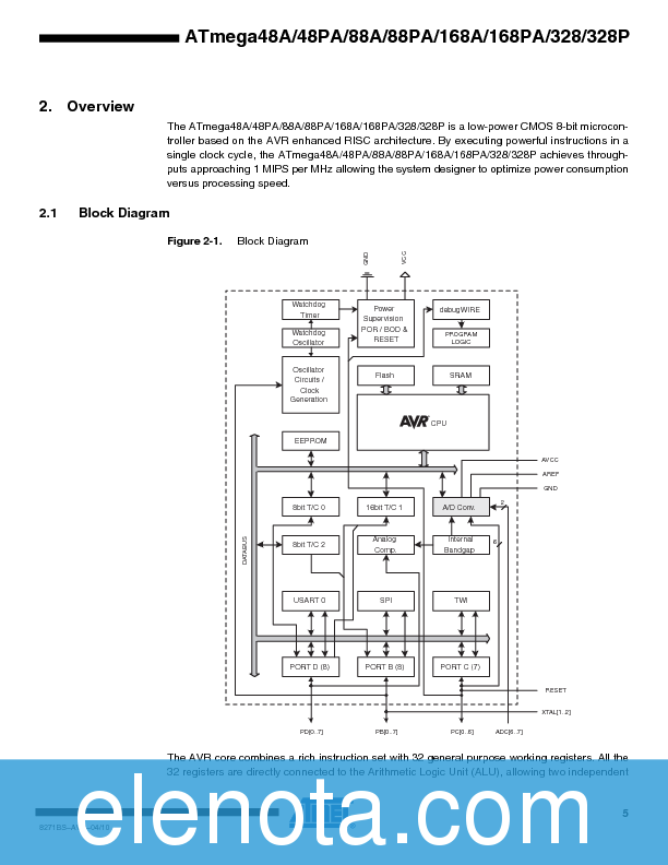 ATMEGA328 Datasheet PDF (500 KB) Atmel | Pobierz z Elenota.pl