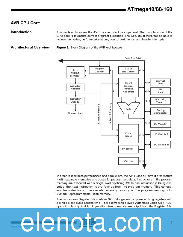 ATMEGA48/V Datasheet PDF (4.55 MB) Atmel | Pobierz z Elenota.pl