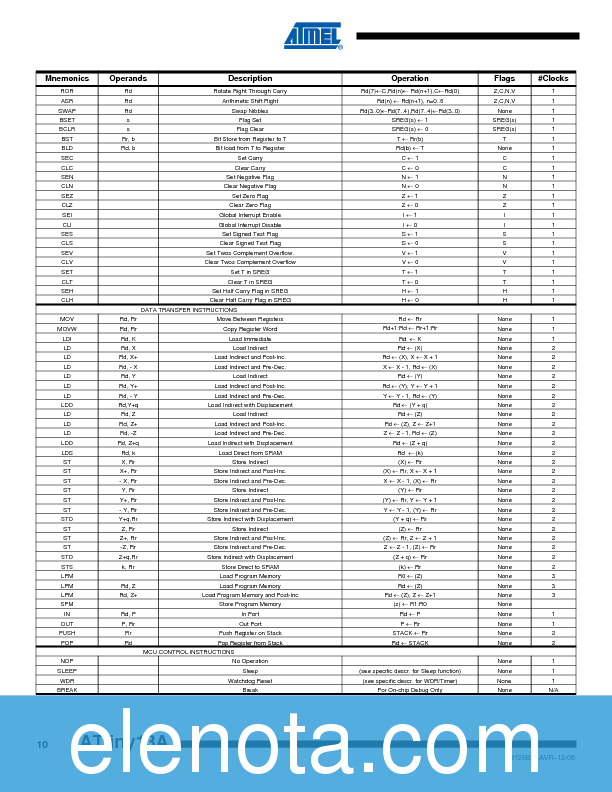 ATTINY13A Datasheet PDF (462 KB) Atmel | Pobierz z Elenota.pl