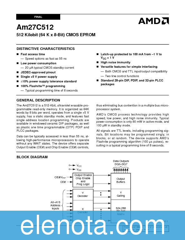 AM27C512 Datasheet PDF (171 KB) AMD | Pobierz z Elenota.pl