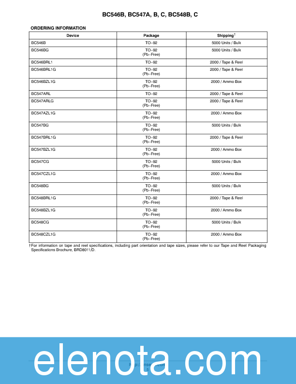 BC546B Datasheet PDF (107 KB) ON Semiconductor | Pobierz z Elenota.pl