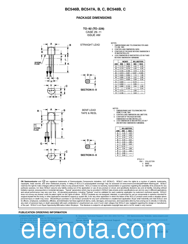 BC546B Datasheet PDF (107 KB) ON Semiconductor | Pobierz z Elenota.pl