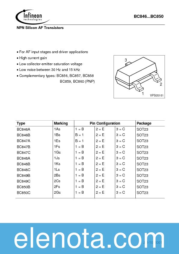 BC846B Datasheet PDF (80 KB) Infineon | Pobierz z Elenota.pl