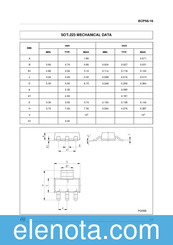 BCP56-16 Datasheet PDF (46 KB) STMicroelectronics | Pobierz z Elenota.pl