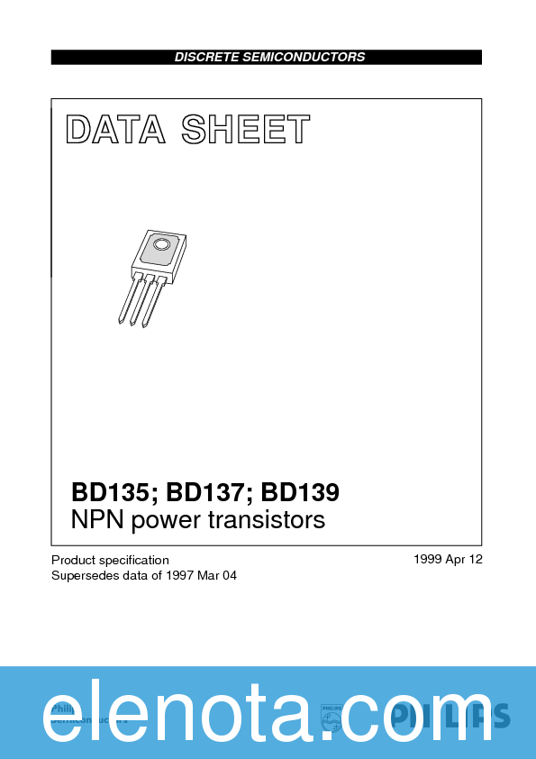 BD139 Datasheet PDF (48 KB) NXP Semiconductors | Pobierz z Elenota.pl