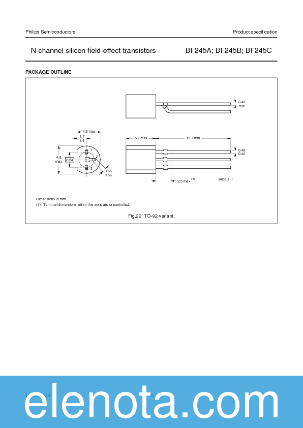 BF245A Datasheet PDF (67 KB) Philips Pobierz z Elenota.pl