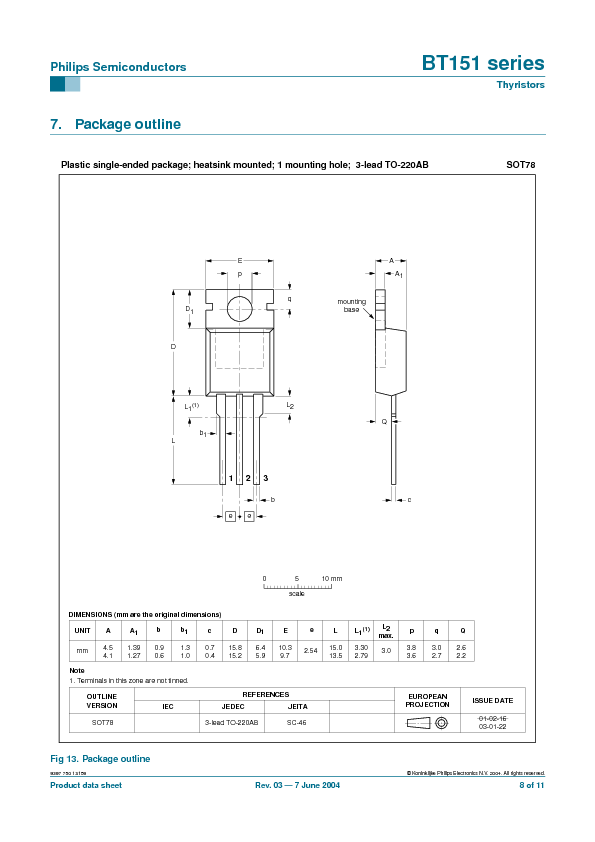 BT151 Datasheet PDF (68 KB) Philips | Pobierz z Elenota.pl