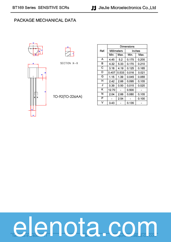 BT169D Datasheet PDF (395 KB) JIEJIE MICROELECTRONICS | Pobierz z ...