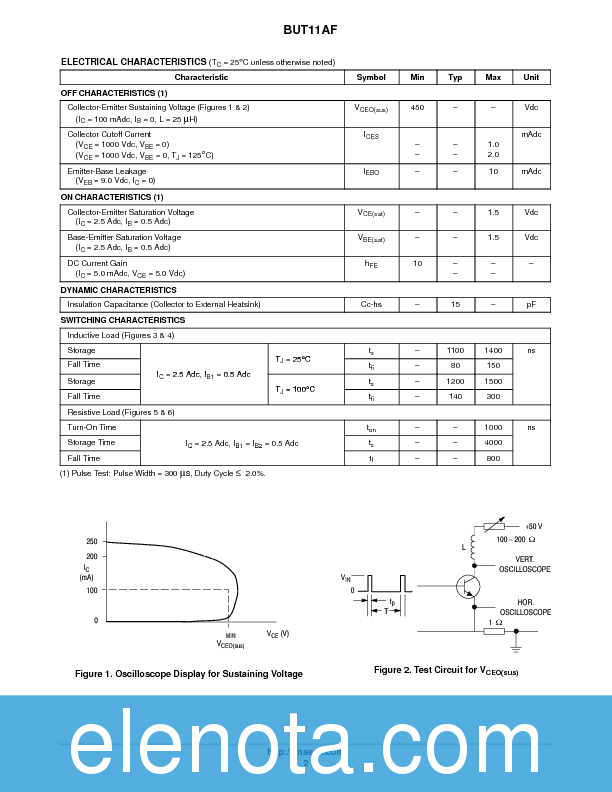 BUT11AF Datasheet PDF (56 KB) ON Semiconductor | Pobierz z Elenota.pl