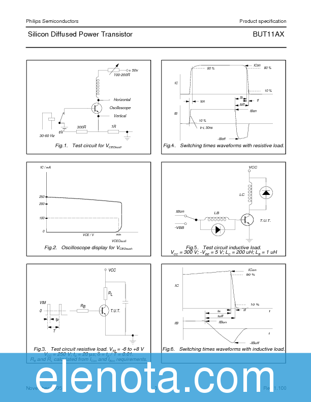 BUT11AX Datasheet PDF (110 KB) Philips | Pobierz z Elenota.pl
