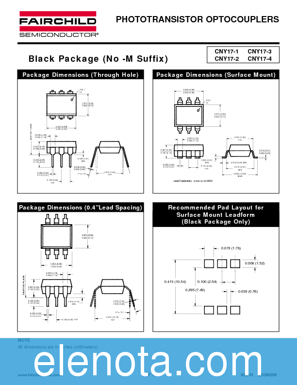 CNY17-2 Datasheet PDF (228 KB) Fairchild | Pobierz z Elenota.pl