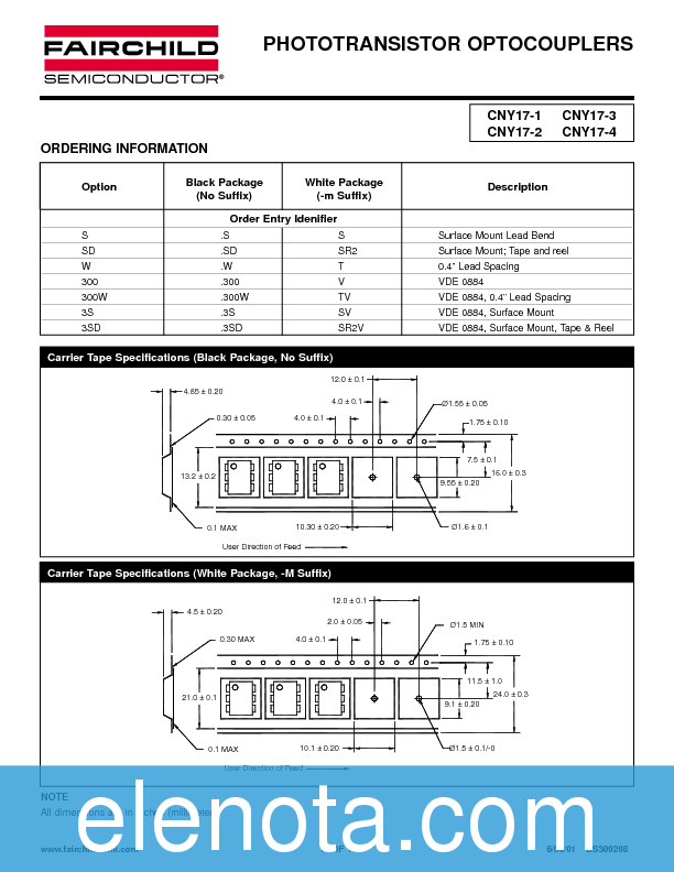 CNY17-4 Datasheet PDF (228 KB) Fairchild | Pobierz z Elenota.pl