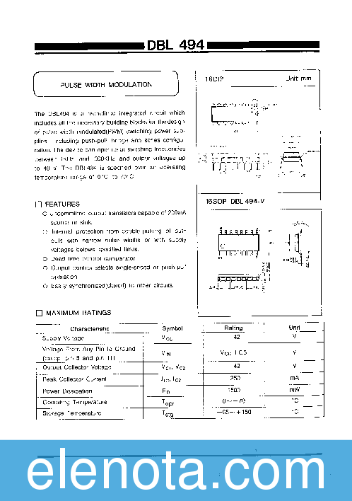 DBL494 Datasheet PDF (333 KB) Daewoo Semiconductor | Pobierz z Elenota.pl