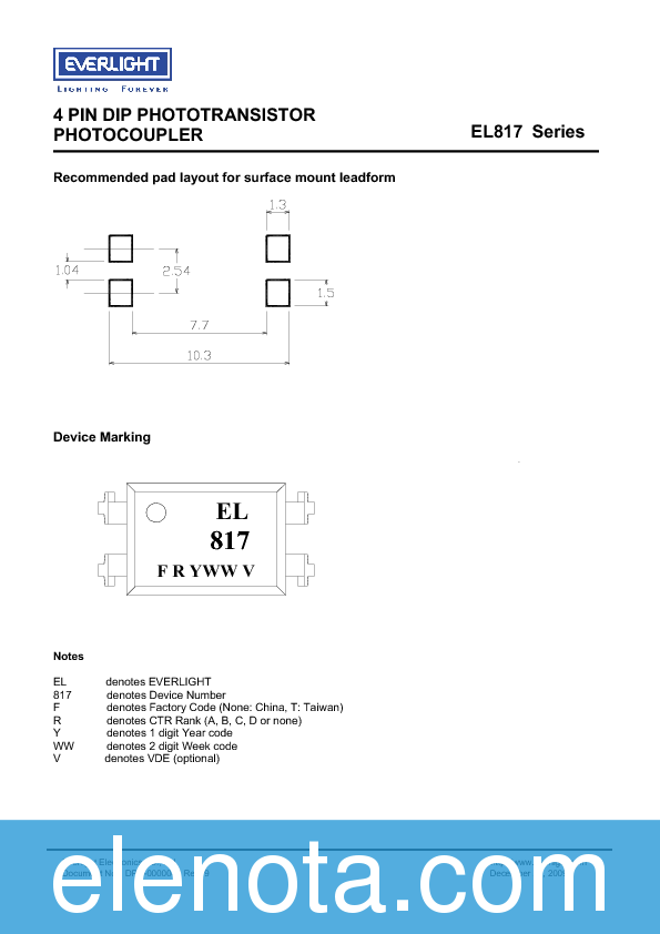 EL817 Datasheet PDF (682 KB) Everlight Pobierz z Elenota.pl