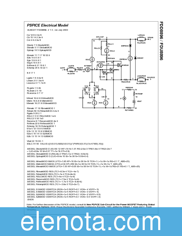FDD8896 Datasheet PDF (272 KB) Fairchild | Pobierz z Elenota.pl