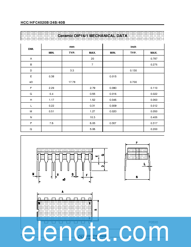 HC4020 Datasheet PDF (268 KB) SGS-THOMSON | Pobierz z Elenota.pl