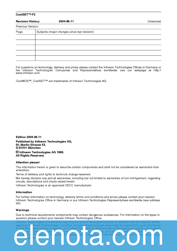 ICE2A0565G Datasheet PDF (1.67 MB) Infineon | Pobierz z Elenota.pl