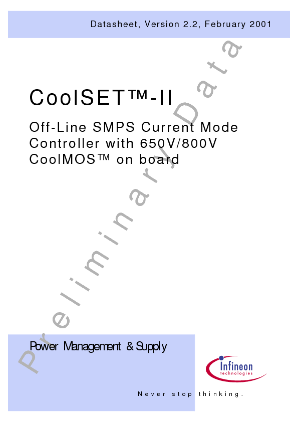 ICE2A265 Datasheet PDF (1.32 MB) Infineon | Pobierz z Elenota.pl