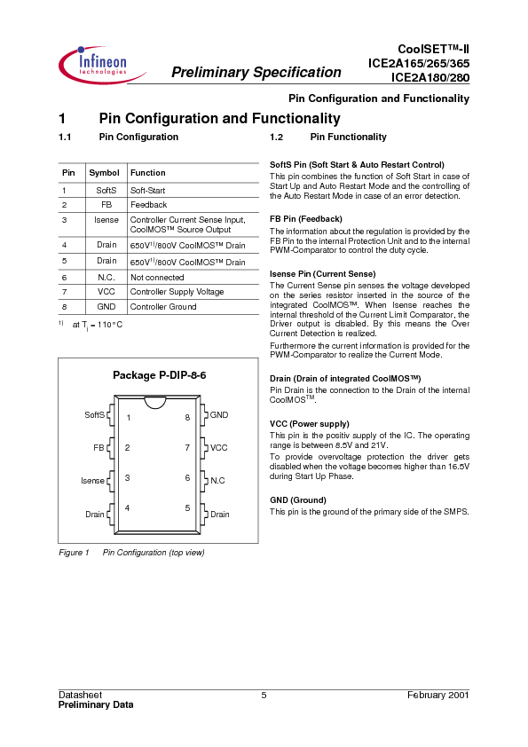 ICE2A265 Datasheet PDF (1.32 MB) Infineon | Pobierz z Elenota.pl