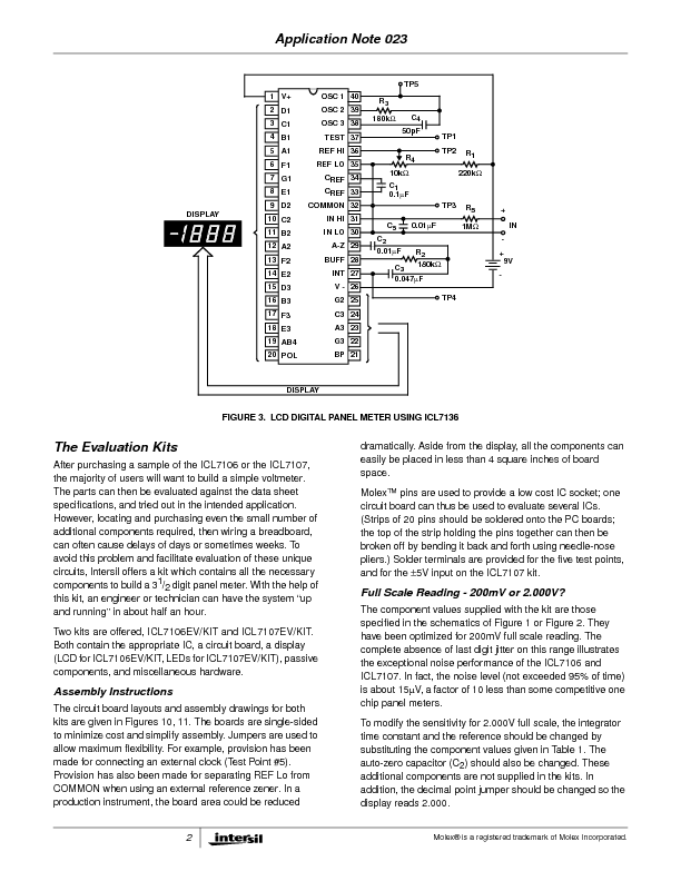 ICL7106CM44 Datasheet PDF (167 KB) Intersil | Pobierz z Elenota.pl