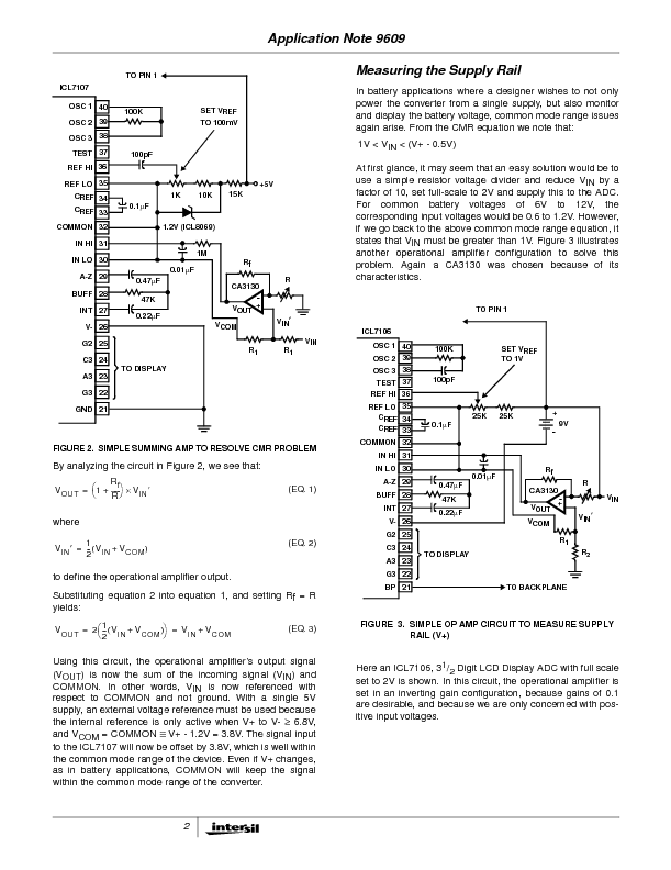 ICL7106CM44 Datasheet PDF (84 KB) Intersil | Pobierz z Elenota.pl