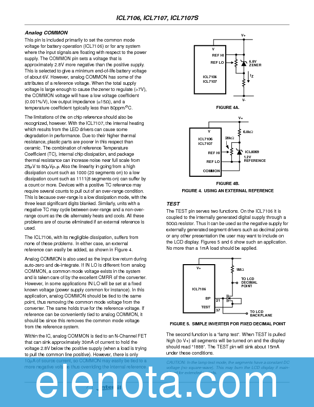 ICL7106CM44 Datasheet PDF (203 KB) Intersil | Pobierz z Elenota.pl