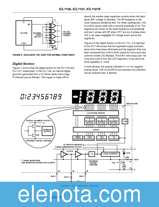 ICL7106CPL Datasheet PDF (203 KB) Intersil | Pobierz z Elenota.pl