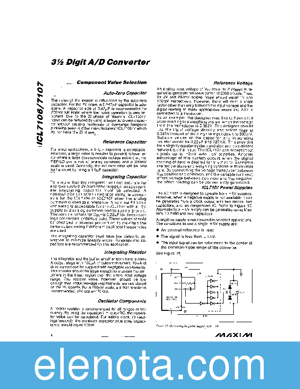 ICL7106 Datasheet PDF (544 KB) Maxim | Pobierz z Elenota.pl