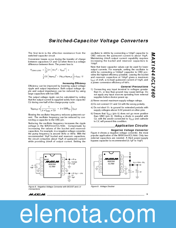 ICL7660 Datasheet PDF (117 KB) Maxim | Pobierz z Elenota.pl