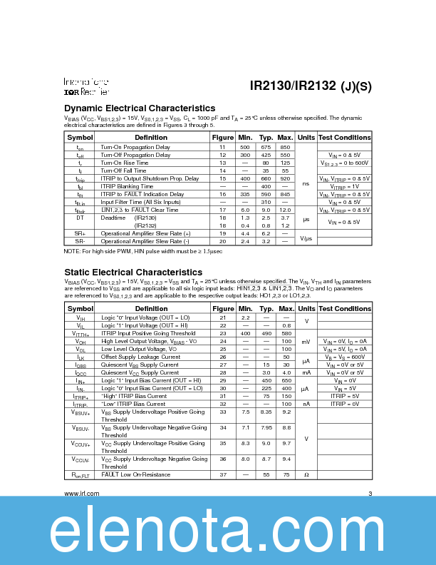 IR2130/IR2132 Datasheet PDF (299 KB) International Rectifier | Pobierz ...