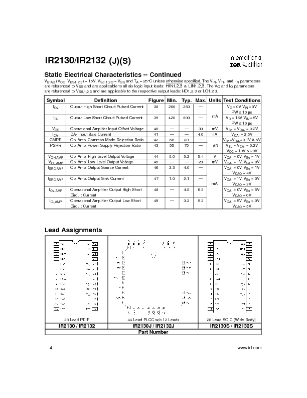 IR2130/IR2132 Datasheet PDF (299 KB) International Rectifier | Pobierz ...