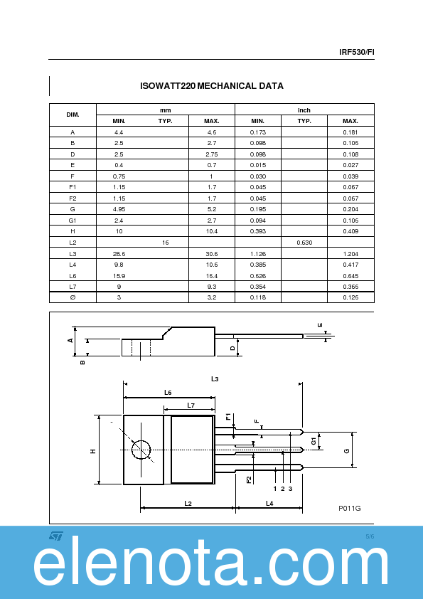IRF530 Datasheet PDF (48 KB) STMicroelectronics | Pobierz z Elenota.pl